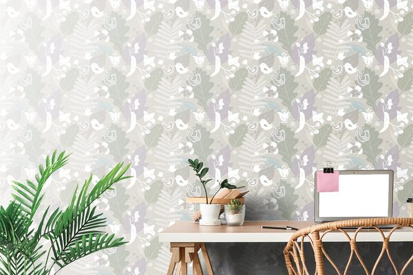 Tapet motive populare în design verde
