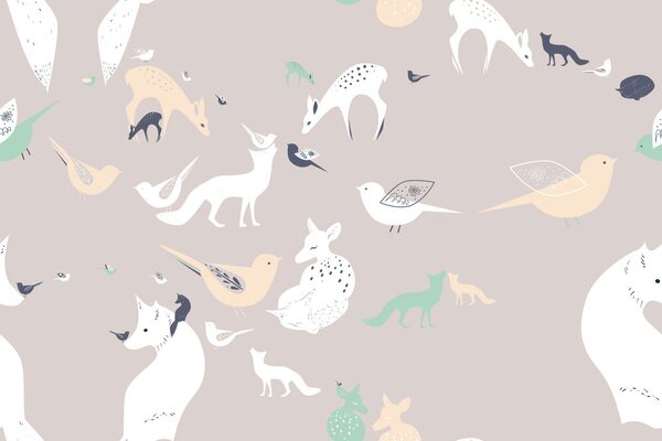Tapet coexistența animalelor din pădure
