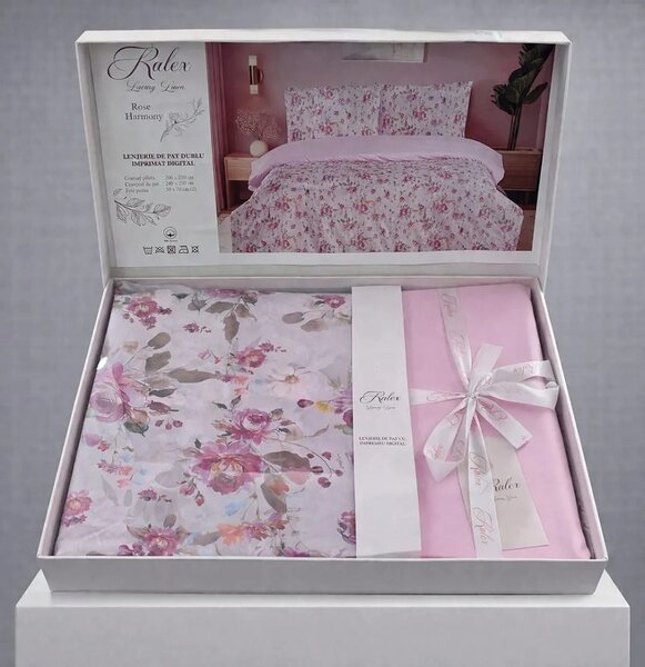 Lenjerie de pat Cotton Pro 100% bumbac – imprimare digitală (Rose Harmony)
