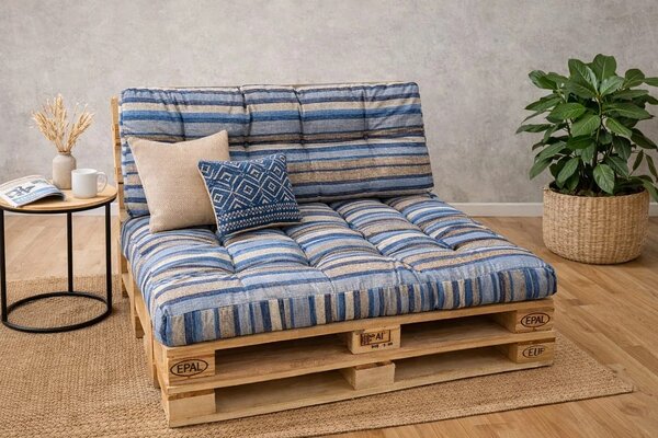 Set perne grădină ”Pallet Soft Seating” (17) + Fata de masa cadou