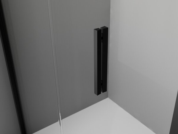 Mexen Exo-R cabină de duș pentagonală cu deschidere 90 x 90 cm, transparentă, neagră - 812-090-090-70-00