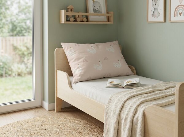 Husa din bumbac pentru perna SWAN CLOUD 40x60 cm, roz