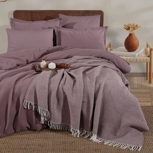 Lenjerie de Pat Premium EVEYA V3 Clasy cu Pătură Decorativă – 100% Bumbac, 7 Piese (EVEYA V3)