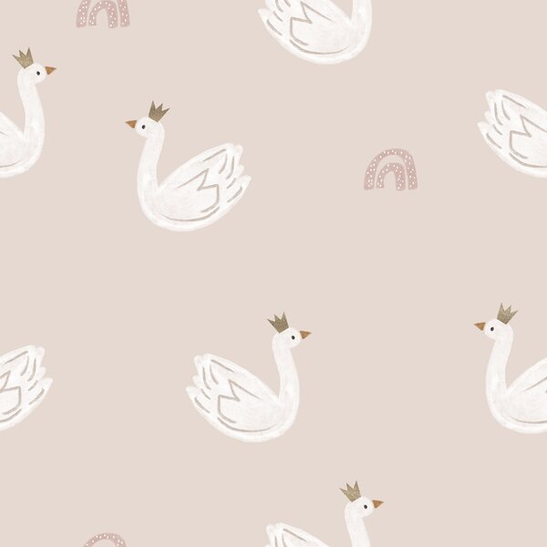 Husa din bumbac pentru perna SWAN CLOUD 40x60 cm, roz