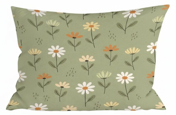 Husa din bumbac pentru perna FLORAL NEST 40x60 cm, verde
