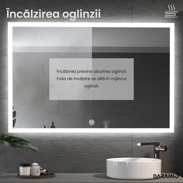 Daramio Oglindă de baie cu iluminare LED F1