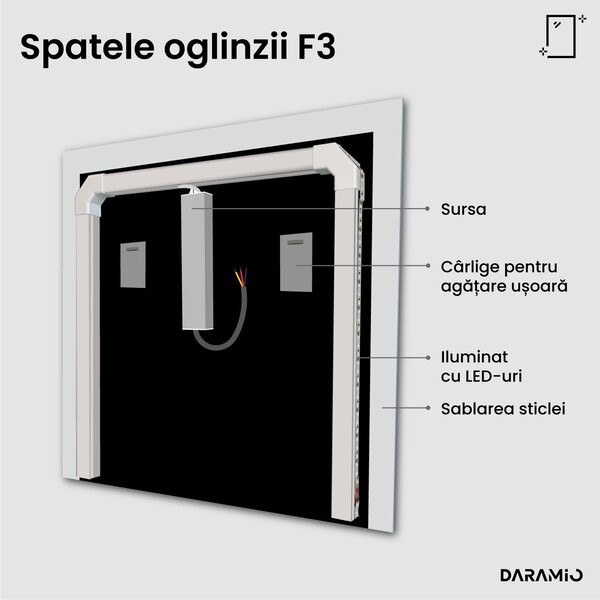 Daramio Oglindă de baie cu iluminare LED F3
