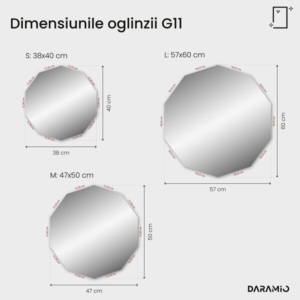 Oglindă atipică cu iluminare LED G11