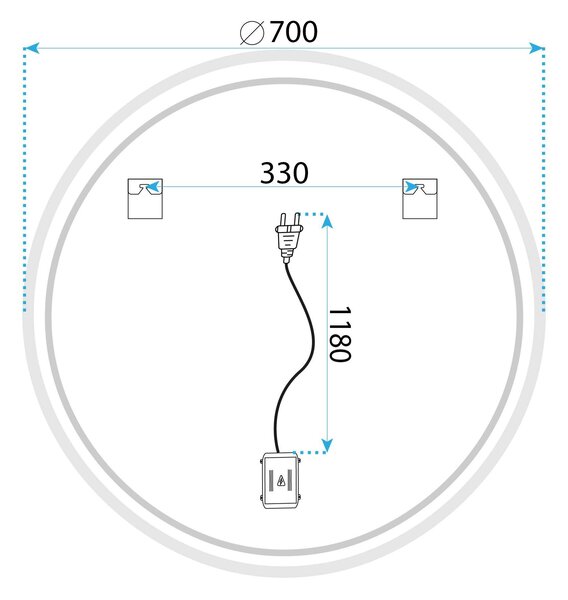 Oglindă LED SOFT 70