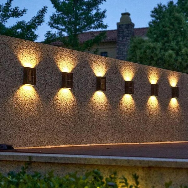Set 4 x lampa solara cu lumina bidirectionala