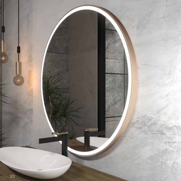 Daramio Oglindă de baie rotundă cu iluminare LED E1
