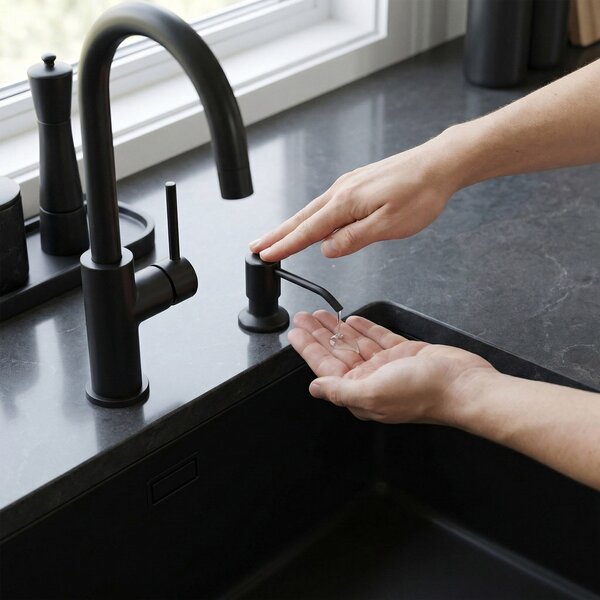 Dispenser chuveta pentru detergent Rea LON Black