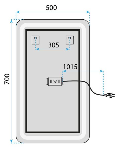 Oglindă LED MARLO 70X50