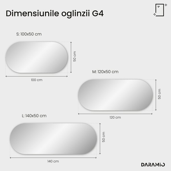 Oglindă atipică cu iluminare LED G4