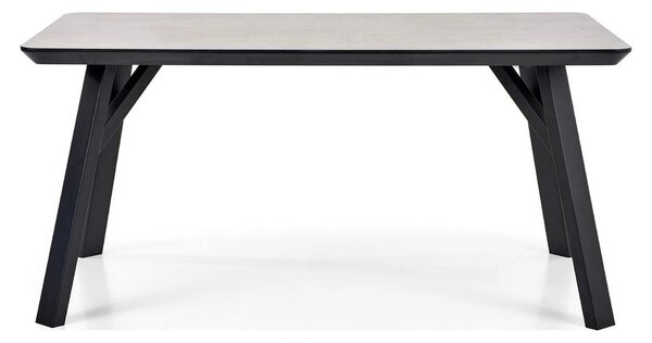 Masa HALIFAX, gri beton/negru, 160x90x76 cm