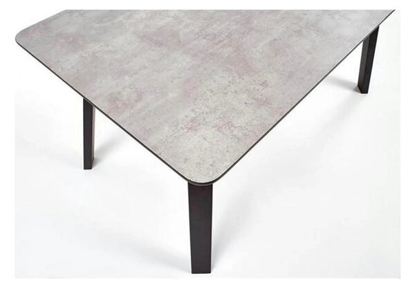 Masa HALIFAX, gri beton/negru, 160x90x76 cm
