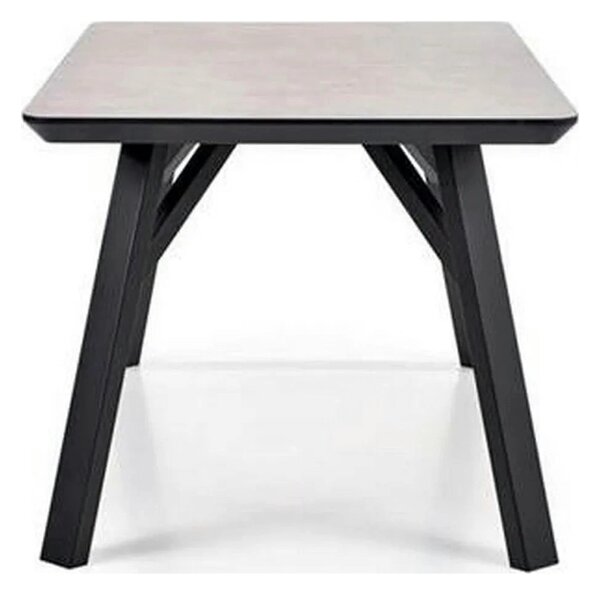 Masa HALIFAX, gri beton/negru, 160x90x76 cm