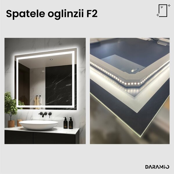 Daramio Oglindă de baie cu iluminare LED F2