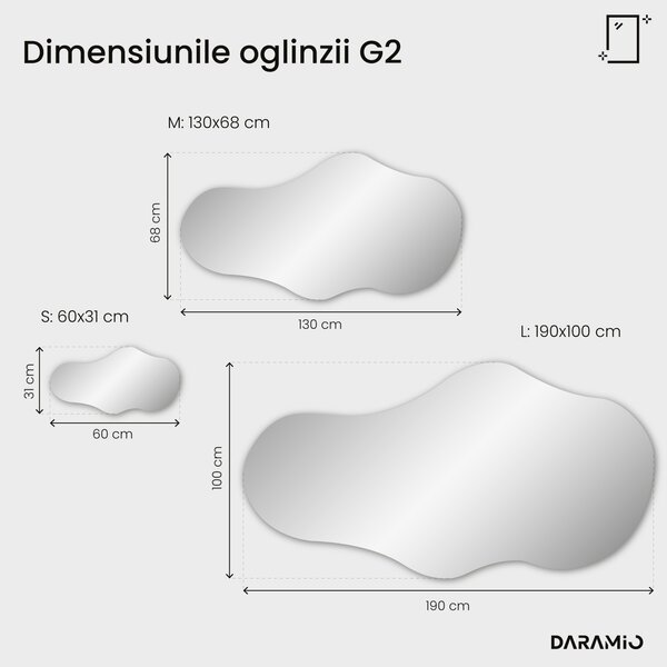 Oglindă atipică cu iluminare LED G2