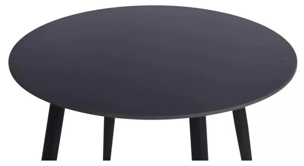 Masa RION, negru mat cu efect de marmura, ceramica/metal, 90x90x76 cm