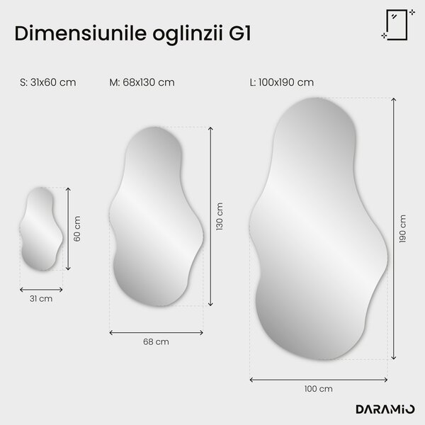 Oglindă atipică cu iluminare LED G1