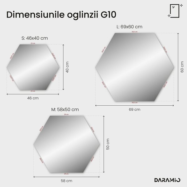 Oglindă atipică cu iluminare LED G10
