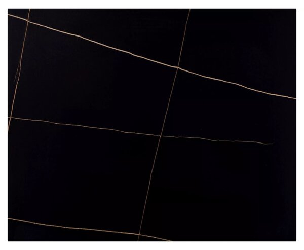 Masa RION, negru mat cu efect de marmura, ceramica/metal, 80x80x76 cm