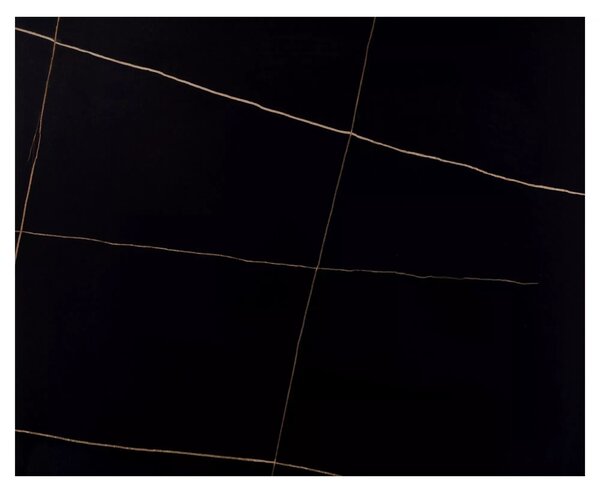 Masa RION, negru cu efect de marmura, ceramica/metal, 130x70x76 cm