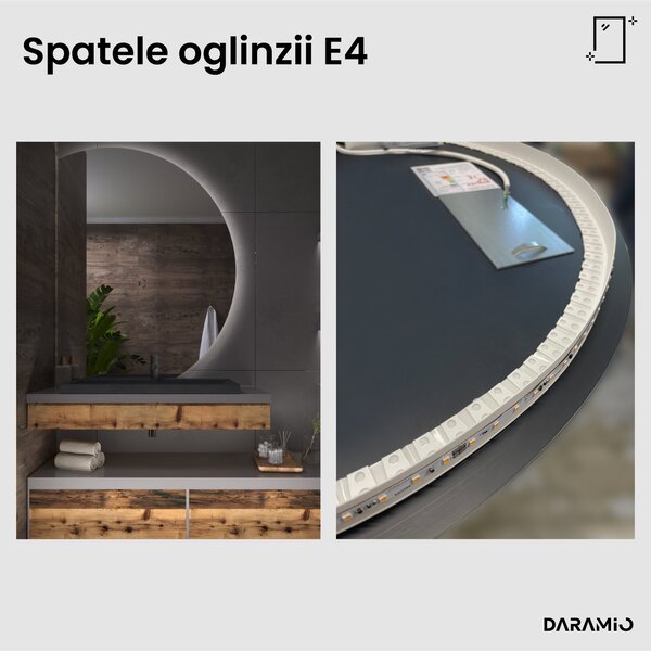 Daramio Oglindă de baie rotundă cu iluminare LED E4