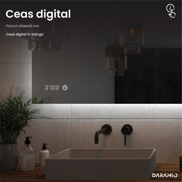 Daramio Oglindă de baie rotundă cu iluminare LED E4
