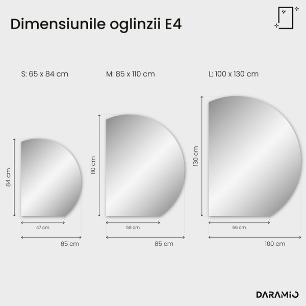 Daramio Oglindă de baie rotundă cu iluminare LED E4
