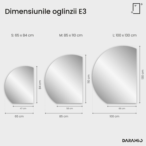 Daramio Oglindă de baie rotundă cu iluminare LED E3
