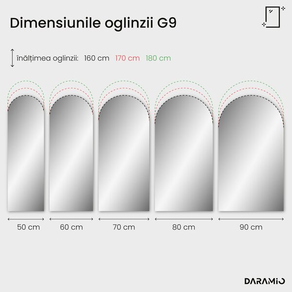 Oglindă atipică cu iluminare LED G9