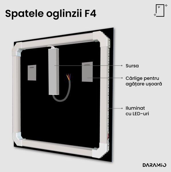 Daramio Oglindă de baie cu iluminare LED F4