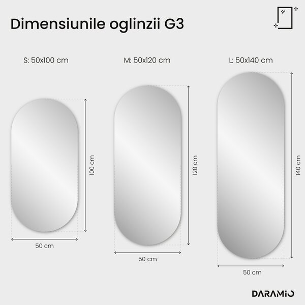 Oglindă atipică cu iluminare LED G3