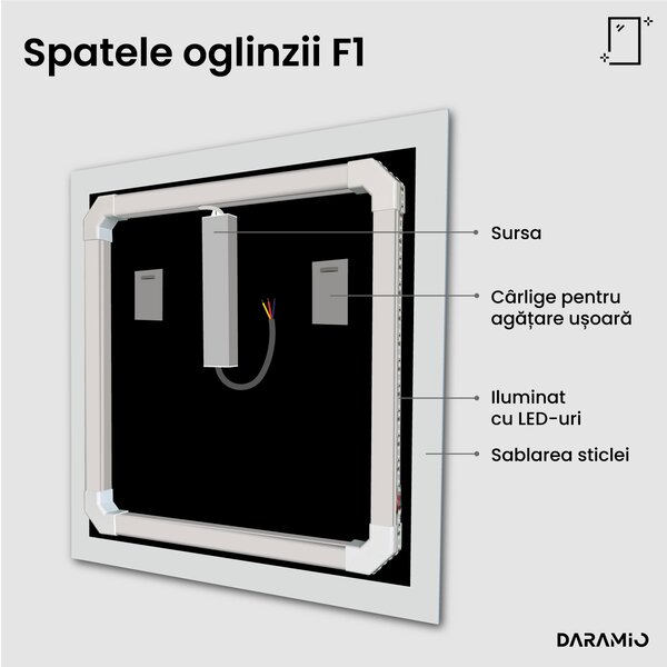 Daramio Oglindă de baie cu iluminare LED F1