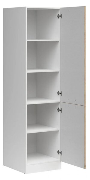 Dulap JUNONA LINE, alb/stejar, PAL, cu 2 usi, 58x50x196 cm