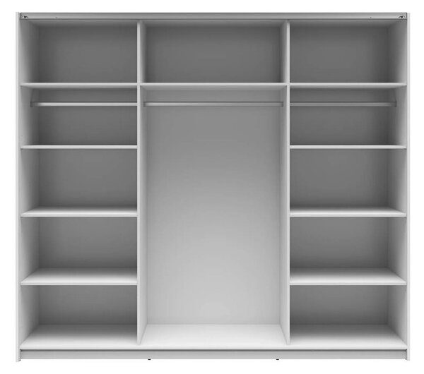 Dulap 2 usi cu oglinda TETRIX, alb lucios, PAL, 220x60x196 cm