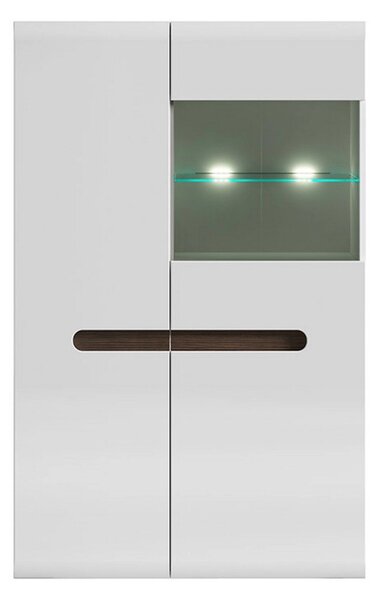 Vitrina AZTECA TRIO, alb, PAL/sticla, cu iluminare LED, 90x41x145 cm
