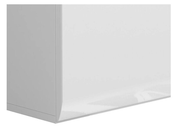 Vitrina AZTECA TRIO, alb, PAL/sticla, cu iluminare LED, 90x41x145 cm
