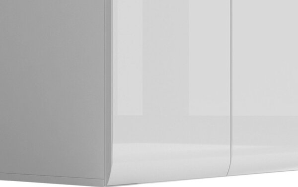 Vitrina AZTECA TRIO, alb, PAL/sticla, cu iluminare LED, 90x41x145 cm