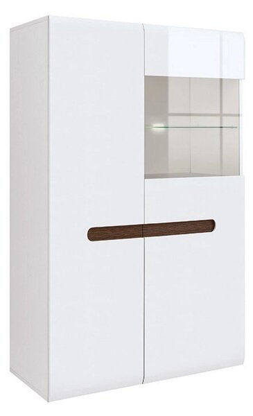 Vitrina AZTECA TRIO, alb, PAL/sticla, cu iluminare LED, 90x41x145 cm