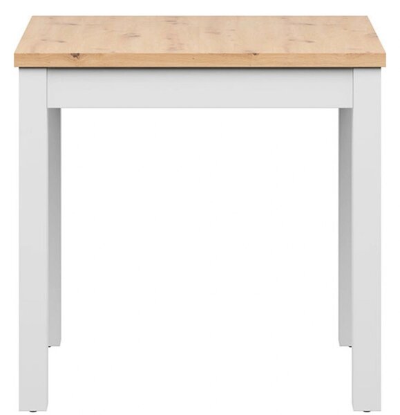 Masa MAREN, stejar artisan/alb, PAL laminat/lemn, 80x80x77 cm