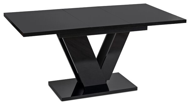 Masă sufragerie extensibilă Comentado (negru lucios) (pentru 4-6 persoane). 1119012