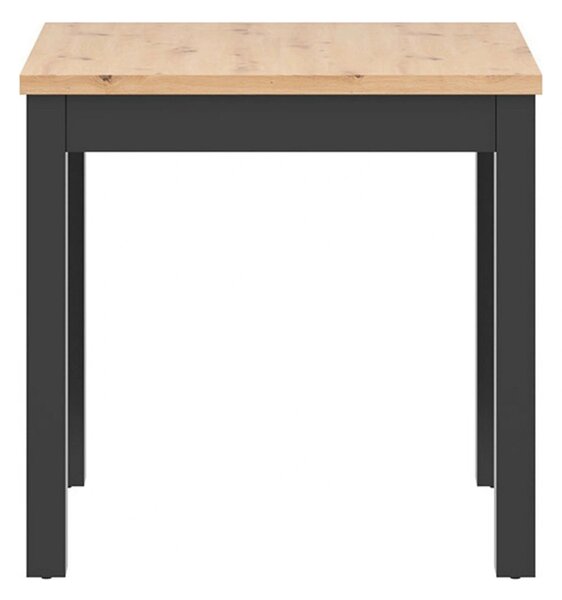 Masa MAREN, stejar artisan/negru, PAL laminat/lemn, 80x80x77 cm