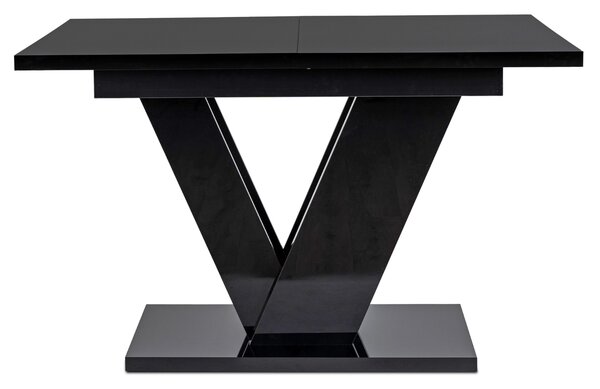 Masă sufragerie extensibilă Comentado (negru lucios) (pentru 4-6 persoane). 1119012