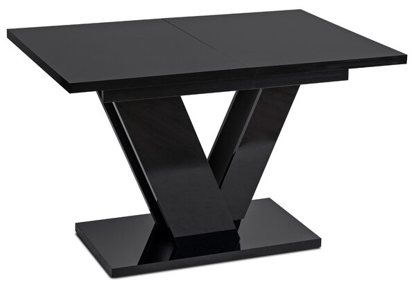 Masă sufragerie extensibilă Comentado (negru lucios) (pentru 4-6 persoane). 1119012