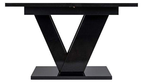 Masă sufragerie extensibilă Comentado (negru lucios) (pentru 4-6 persoane). 1119012