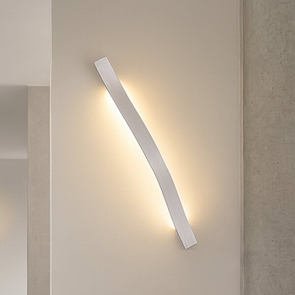 Lindby Aplică de perete LED Alvon, argintiu, înălțime 50 cm, metal, Metalic, Camera de zi / sufragerie, Metal, Modern