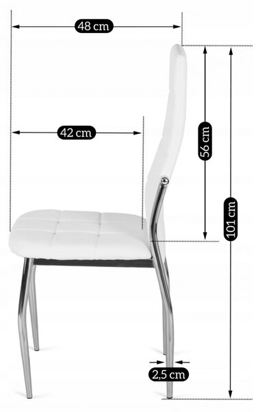 Scaun sufragerie Marinaleda (piele ecologică albă) . 1128968